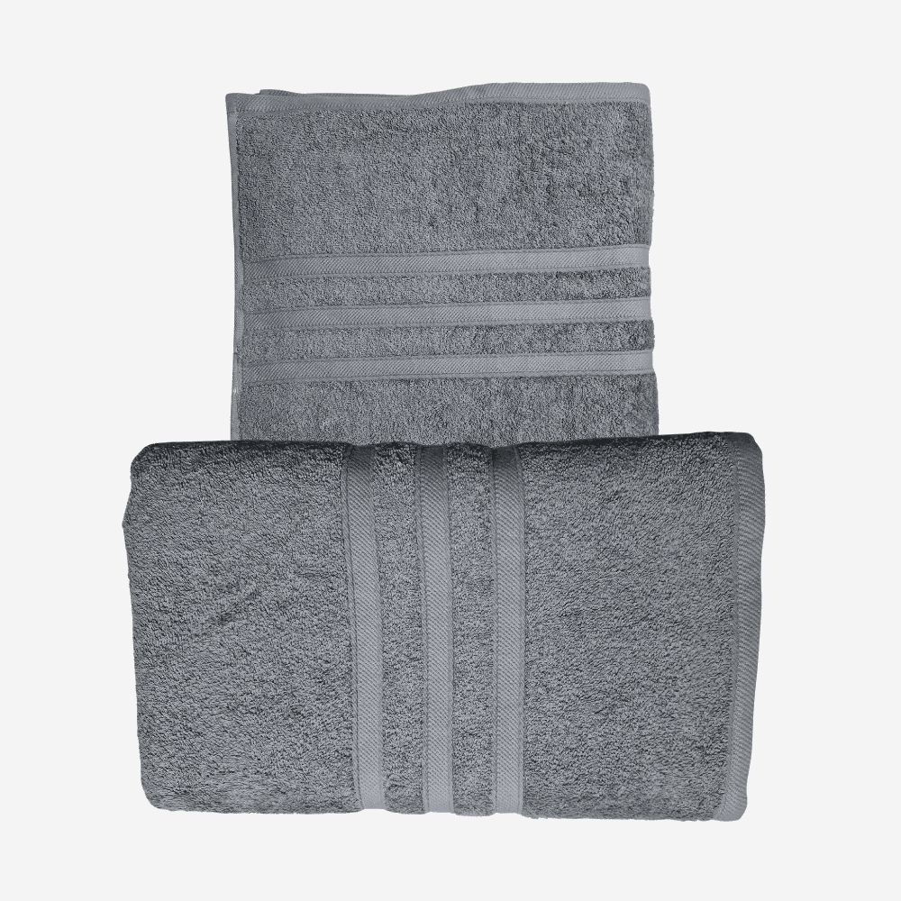 Gray terry shower towel